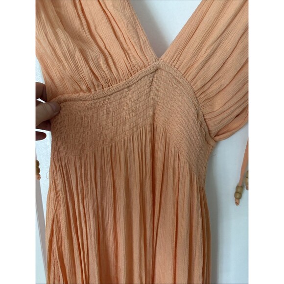 Free People Beach Yoga Boho Gauze Jumpsuit, Harem Pant, Smocked Elastic Waist - Picture 4 of 12